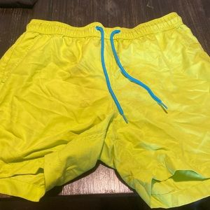 Mens neon green swim trunks